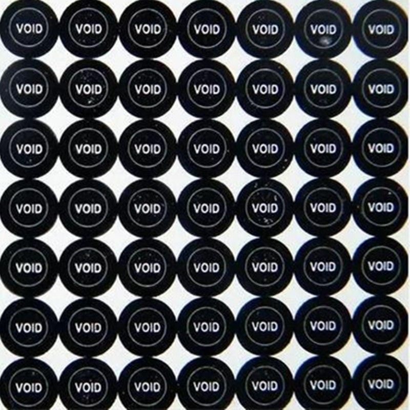 Image of 1000 Etichette adesive sigilli di garanzia 0.25cm scritta void per piccoli dispositivi Colore - Nero