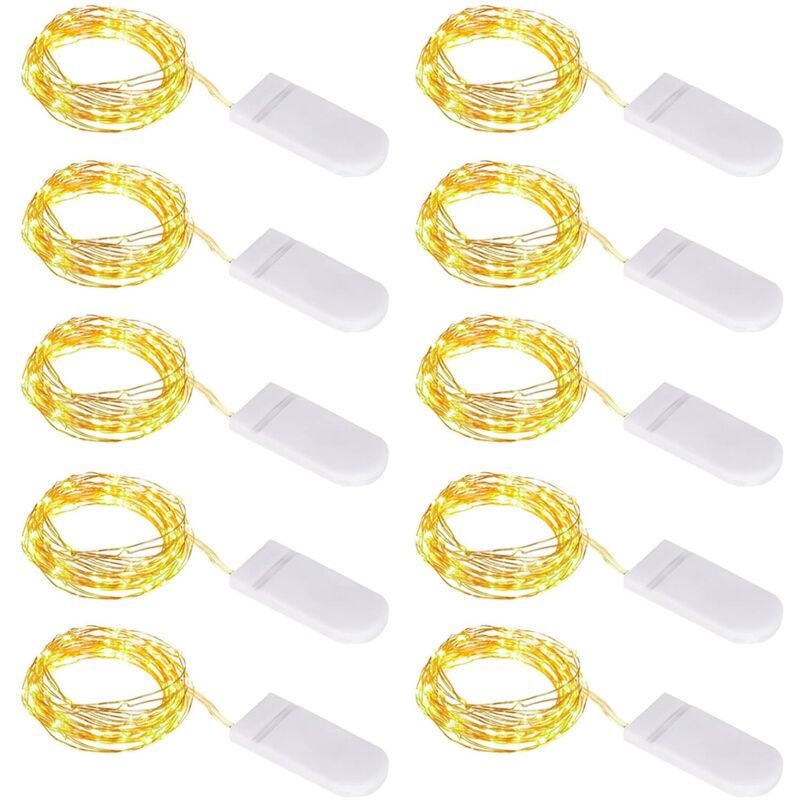 Guirlande Lumineuse [Lot de 20], Mini Guirlande led a Pile m 0 LEDs Fil de Cuivre Intérieur et Extérieur Décoration Lumière pour Chambre Noël Mariage