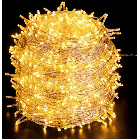 1000 LED Guirlande Lumineuse 100M Blanc Chaud, 8 Mode d’Éclairage Lampe, Quntis Guirlande Lumière pour Anniversaire Mariage, Décoration d'ambiance Extérieur Intérieur de Noël Pergola Terrasse Maison