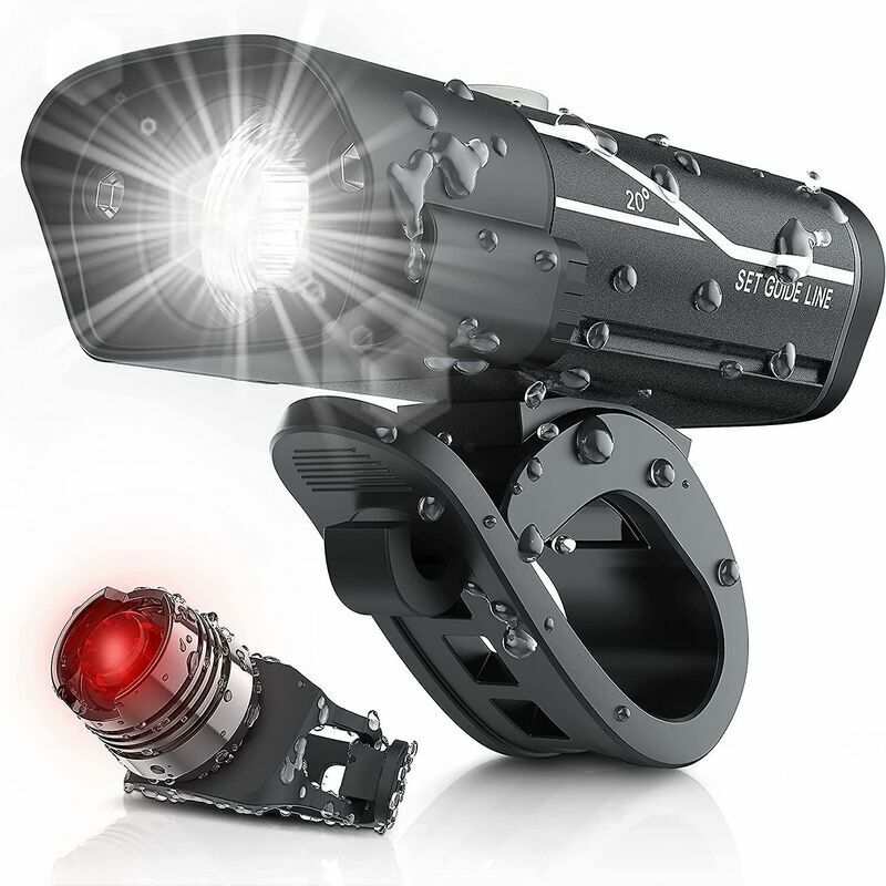 1000 Lumen Usb Rechargeable Bike Light Set, 3 led Phare De Vélo Super Lumineux Phare Ipx5 Étanche Vélo Sécurité Lampe De Poche 360 Rotation 3-Switch