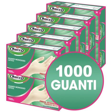 USA e Getta con Talco Maurys 100 Guanti in Lattice Taglia L