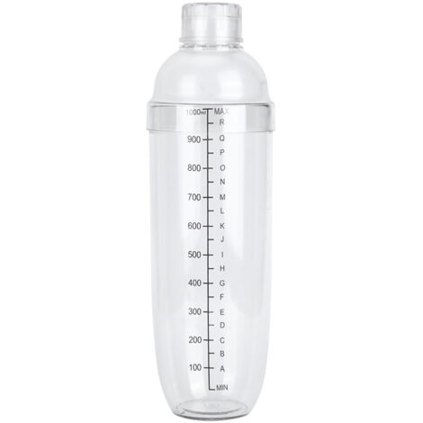 1000 ml Cocktailshaker aus Kunststoff mit Skala für Bar, Milch, Saft, Wein, Tee