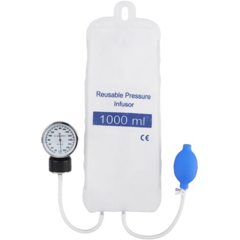 1000-ml-Druckinfusionsbeutel zur schnellen Transfusion von Blut und Flüssigkeiten, mit Füllstandsanzeige für Intensivmedizin und Notfälle.