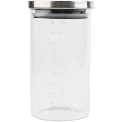 1000-ml-Glasbehälter für Kaffee und zum Kochen mit Edelstahldeckel