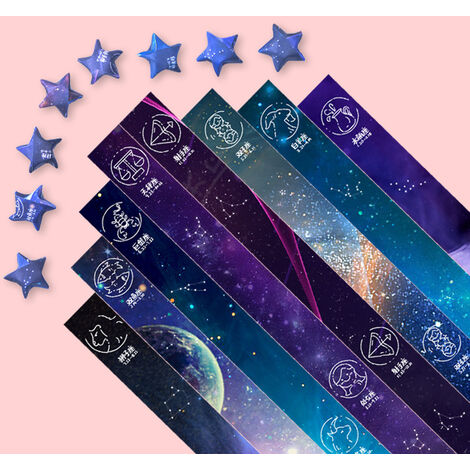 1000 Pcs Origami Stars, Origami Papier Étoiles, Pliage Papier Ciel Étoilé Papier Qualité Premium, Bandes De Papier à Paillettes, Origami Étoiles Porte-Bonheur,trèfle à quatre feuilles.