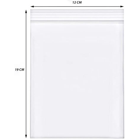 1000 Pezzi Buste Zip Trasparenti 12x19 cm Spessore 30 Micron Richiudibili
