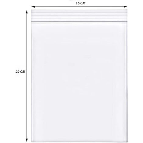 1000 Pezzi Buste Zip Trasparenti 16x22 cm Spessore 50 Micron Richiudibili