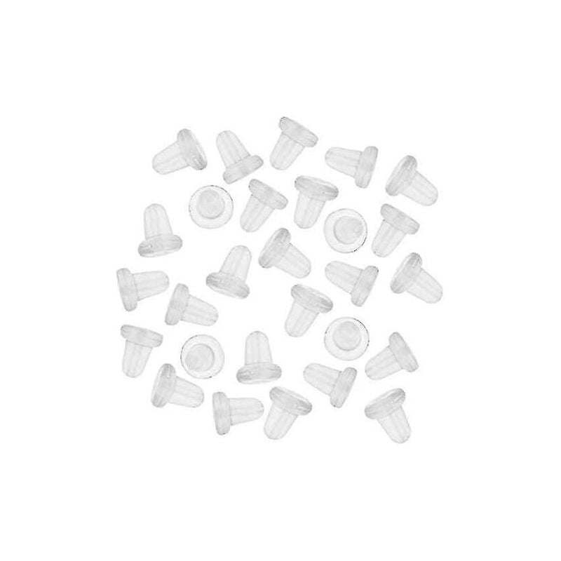 Image of SNQ - 1000 pezzi di chiusure per orecchini, tappi per orecchini ipoallergenici, chiusure trasparenti in gomma per orecchini affusolati.