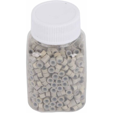 1000 pièces Bottle Anneaux Micro Extensions Cheveux Professionnels Doublés Silicone Perles Outils (Blond)