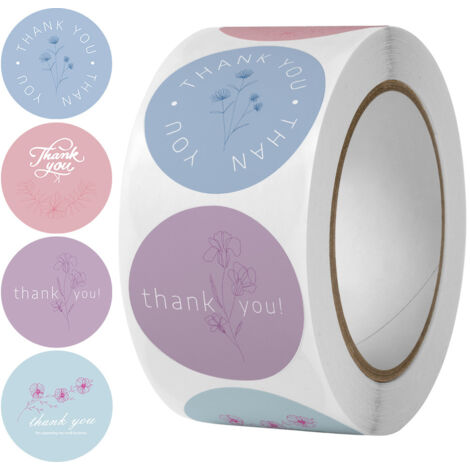 (1000 pièces) Étiquettes autocollantes « Merci » 2,5 cm 7