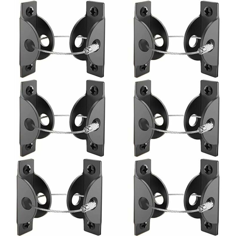 Sangle D'ancrage de Meuble Kit, 6 Ensembles Sangle Anti-Basculement de Meuble en Métal, Sangles Anti-Basculement pour Meubles, Sangles de Sécurité