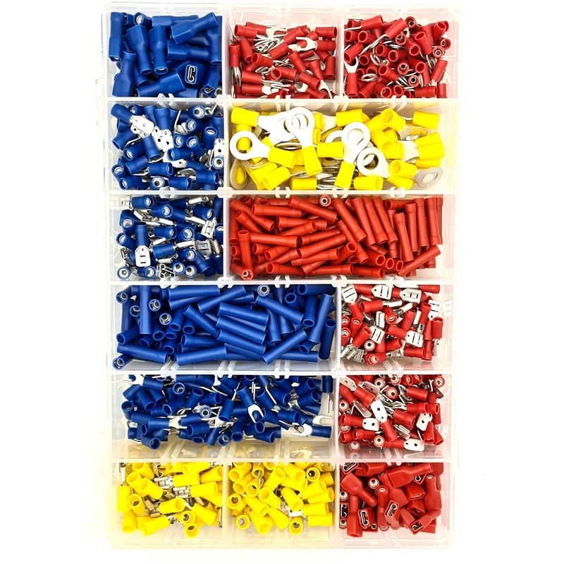 1000 Pieces Wire Crimp Terminal Kit Insulated Crimping Set
