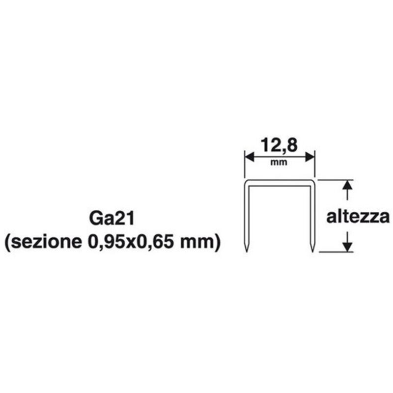 1000 Punti graffette per puntatrice chiodatrice h 6mm Valex 1455625