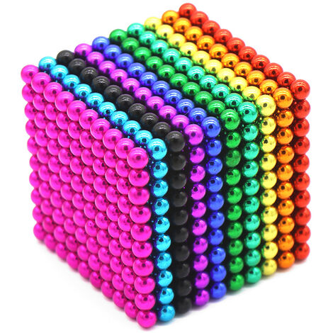 CUCU 1000 Stück 3 mm Magnetkugeln zum Mischen von Stressabbau, 10 Farben (Farbmischung, 1000 Stück)