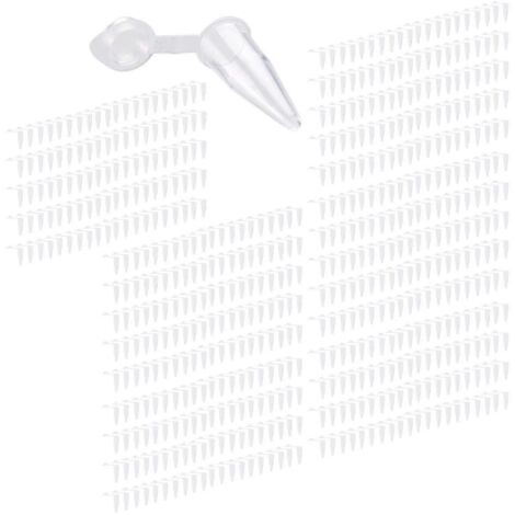 1000 tubes à centrifuger à fond rond de 0,2 ml avec bouchons intégrés, transparents et blancs