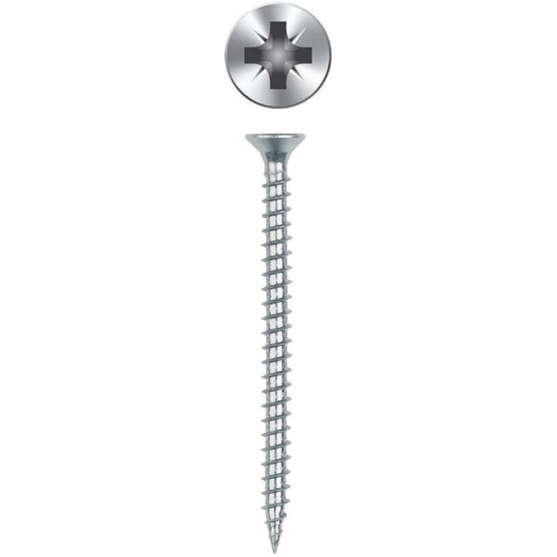100 vis à bois PZ3 tête fraisée 6 x 100 mm zingué - TPPOZ60100 Index
