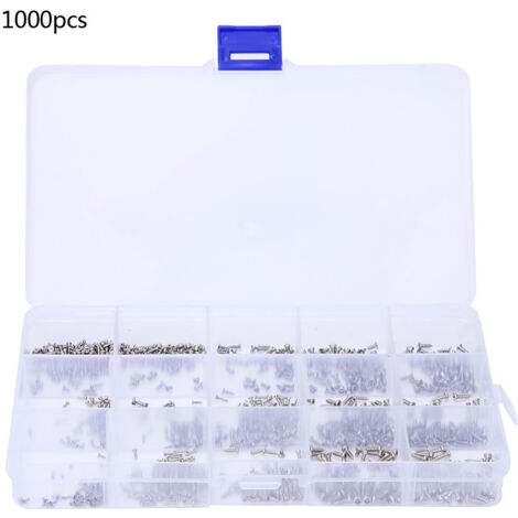1000 Vis autotaraudeuses à tête fraisée ronde miniature M1 M1.2 M1.4 M1.7 cruciformes