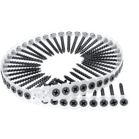 1000 Vis Cloison sèche/placo en Bande de 50 - autoperceuse acier phosphaté noir diamètre 3,5 mm - Longueur 25 mm mm - Diamètre 3.5 mm