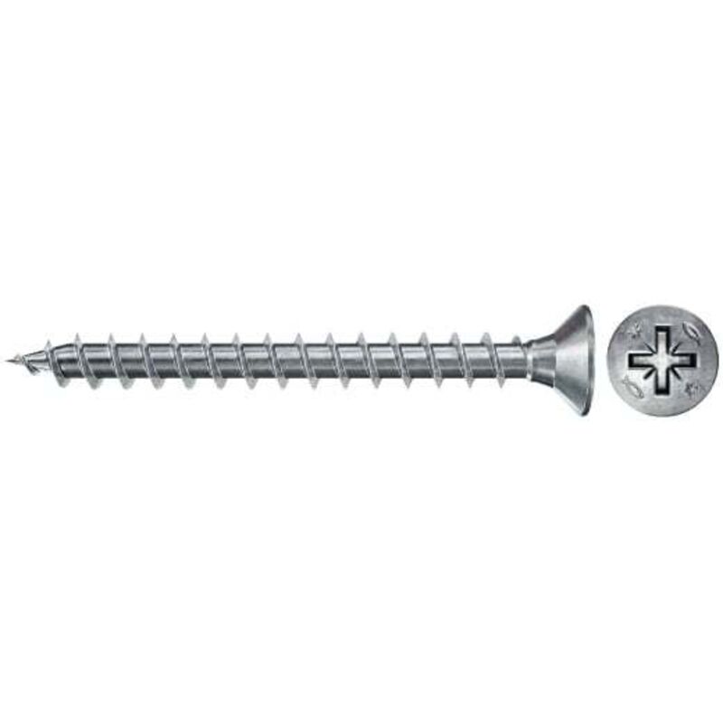Vis PowerFast ii fpf ii czf, 30x16 bc, tête fraisée, entraînement pz, filetage plein, zingué, boîte 1000 Fischer 670026