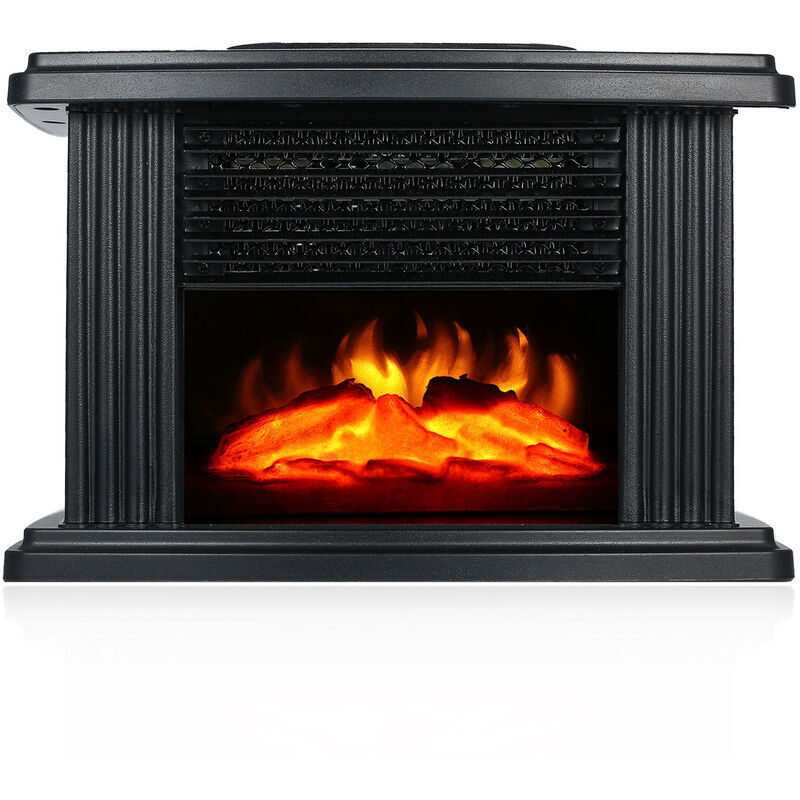 1000 W Cheminée électrique à Effet de Flamme poêle Style Contemporain Thermostat , InstaFire sans fumée, Dimmable, Anti surchauffe, Noir
