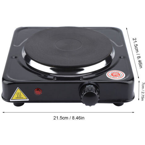 1000-W-Multifunktions-Elektrogrillplatte, kaltgewalzter Stahl, 21,5 cm, Schwarz