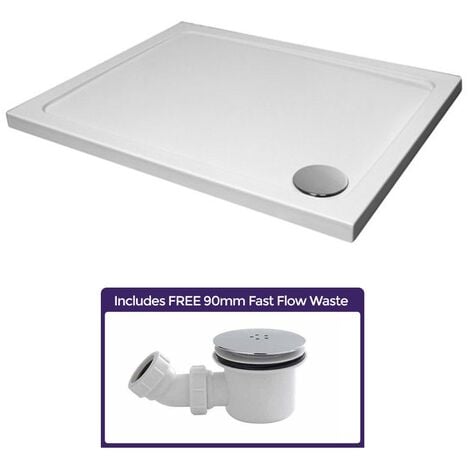 1000 x 760 Shower Tray Low Profile Rectangle for Shower Enclosure