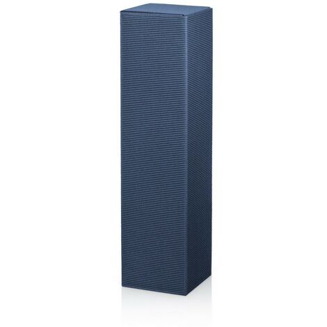 1000 x Faltschachtel für 1 Flasche 90x90x355 mm offene Welle Blau