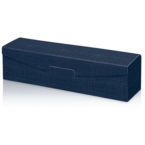 1000 x Präsentkarton für 1 Flasche 380x95x90 mm strukturgeprägt Blau