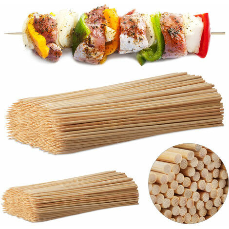 1000 x Schaschlikspieße Holz, Bambusspieße, Grill, Basteln, Set, Holzspieß 30 cm lang, Grillspieße 4 mm dick, natur
