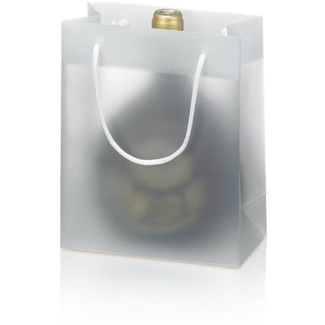 1000 x Tragetasche für 1 Flasche Bocksbeutel 170x85x200 mm Frost Transparent