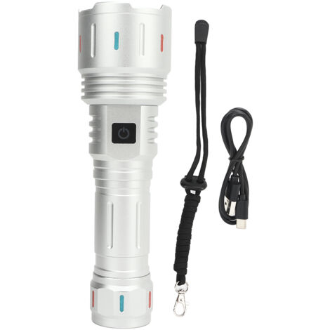 10000 Lumen LED-Taschenlampe mit 5 Modi, USB-C-aufladbar, wasserdicht für Wandern, Camping und Notfälle