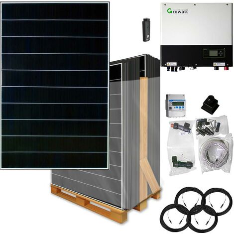 10000 Watt Hybrid Solaranlage, Basisset dreiphasig, inkl. Growatt Wechselrichter, EcoDelta
