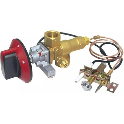 100000BTU LPG/NG Brûleur pilote de soupape d'admission de cuisinière à gaz avec thermocouple M10 x 1 de 0,9 m et fil d'allumage avec bouton complet