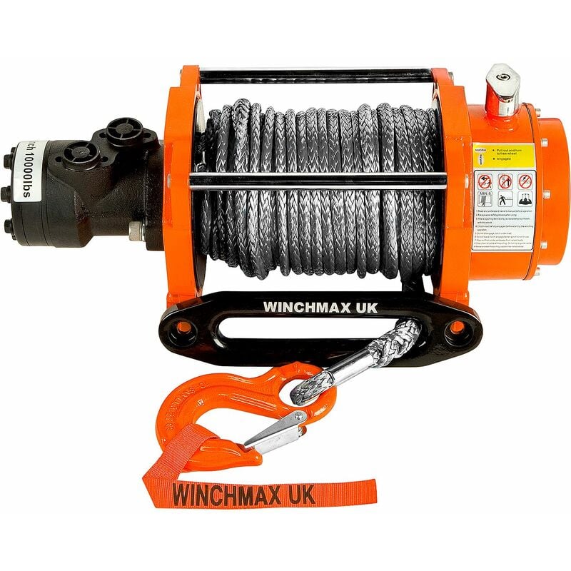 Winchmax - 10,000lb / 4,536kg Original Orange Hydraulic Winch, Dyneema Synthetic Rope