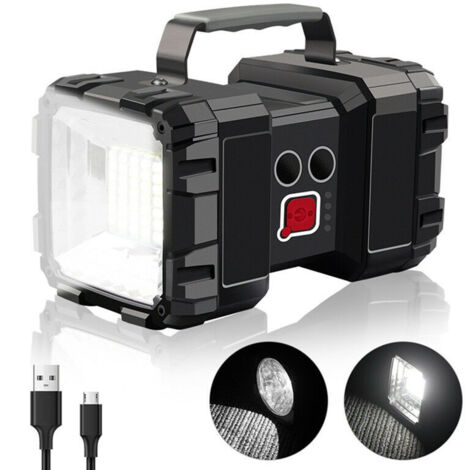 10000mAh Rechargeable LED Flashlight, 1200lm Ultra Long Standby, High Power, Waterproof Camping Lantern, 7 Modes, Super Bright LED Searchlight with USB Power Bank Output [Energy Class]