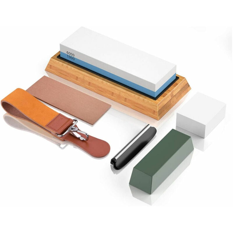 1000/6000 Grit White Corundum Doppelseitiger Wetzstein-Lederriemen-Set zum Schärfen von Cuttern, Modell: 1 Set | 06286583131186 1000/6000 Grit White Corundum Doppelseitiger Wetzstein-Lederriemen-Set zum Schärfen von Cuttern, Modell: 1 Set | 06286583131186