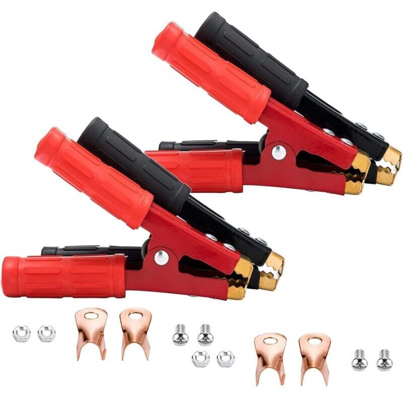 1000A Alligator Clip, 16cm Car Battery Clamp, Pure Copper Alligator Clip with Insulating Sheath, for Car, Truck, Boat (4 Pieces)