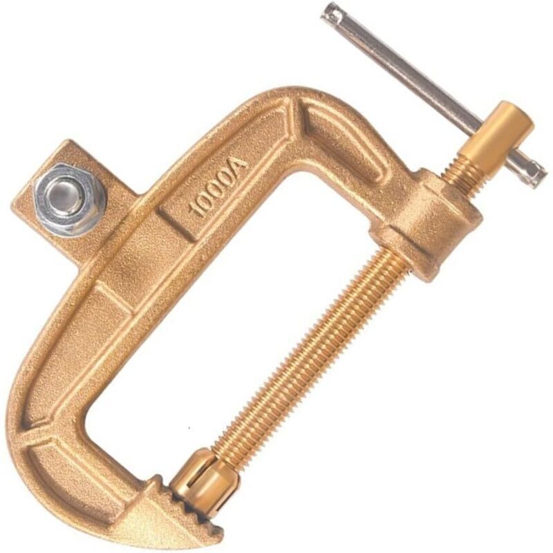 1000A Brass G-Shaped Welding Ground Clamp, Welding Machine Clamp – Replacement Grounding Clamp for Steel Structures, Automotive Manufacturing