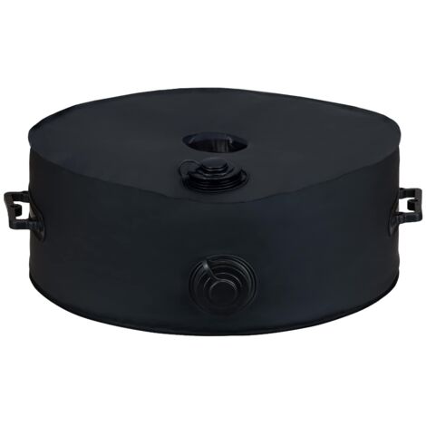1000D Sonnenschirmständer Gewichtstasche bis 23 kg Wasser, runder Sonnenschirmständerfuß Terrasse mit 2 Griffen, Durchmesser 8 cm für Zelt, Offset, Freischwinger, Outdoor, Strand (schwarz)