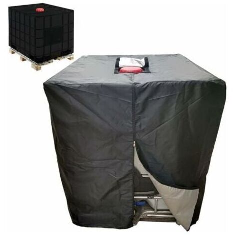 1000L IBC Water Tank Cover, Rainwater Storage Tank Cover with Zipper, Windproof, UV Resistant, Water Bucket Protector MUMU