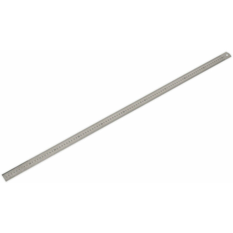 Loops - 1000mm Steel Ruler - Metric & Imperial Markings - Hanging Hole - 40 Inch Rule