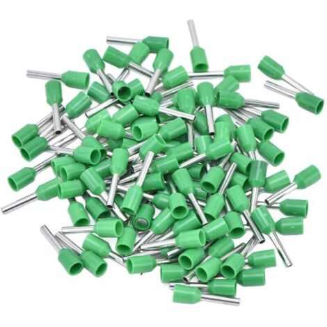 1000Pcs Bornes à sertir isolées pour broches électriques 16 AWG Kit de connecteurs d'extrémité de cordon E1510 Vert,DUBUNS