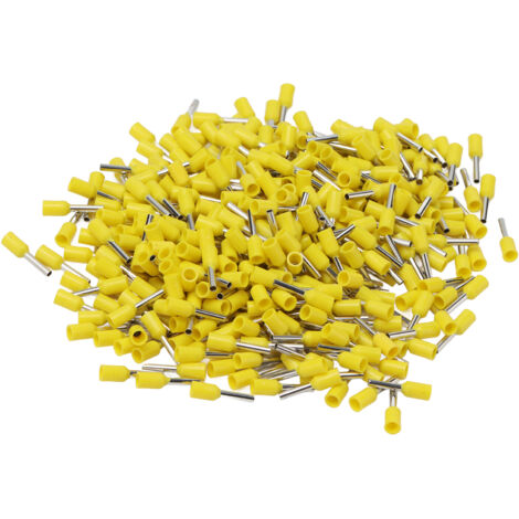 1000pcs Embouts Isolés E1008 en Cuivre avec Gaine PVC pour Connecteurs Fils Industrie Électronique