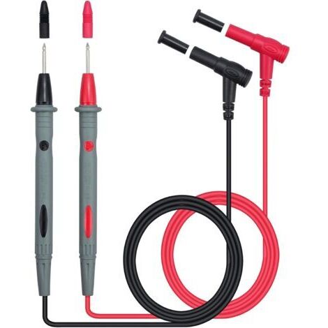 1000V/10A Multimeter-Prüfspitzen, Ersatz-Prüfspitzenkabel für Multimeter, 2er-Pack (Rot/Schwarz)