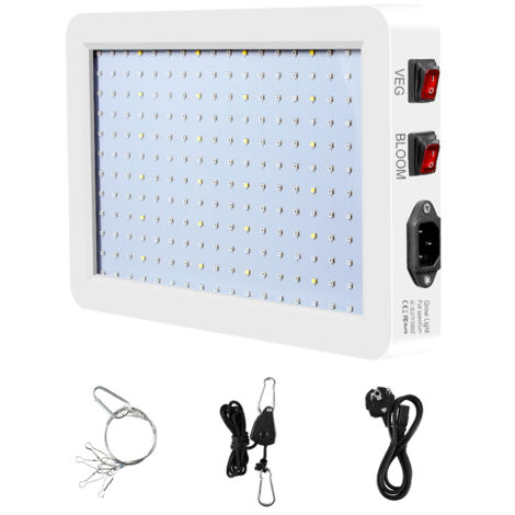 1000W 216 LED Lumière de croissance pour plantes, spectre complet, double interrupteur, IP65 étanche Lumière de croissance pour plantes suspendues pour les pépinières, les fleurs et les serres