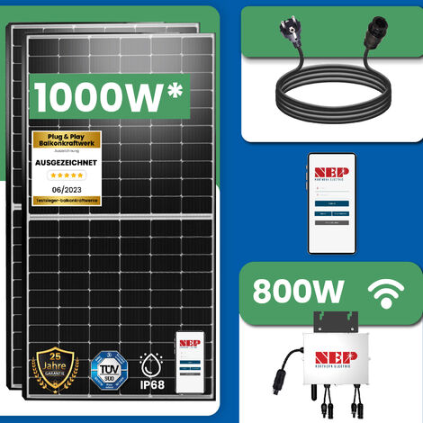 820W/800W Plug & Play Solaranlage Komplettset inkl. EPP 410W Easy Peak  Power Solarmodul mit Hoymiles 800W Upgradefähiger WIFI Wechselrichter -  Camper Gold Shop