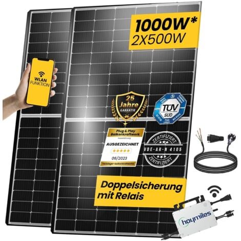 EPP SOLAR 1000W Balkonkraftwerk mit Hoymiles HMS-800W-2T WIFI Wechselrichter