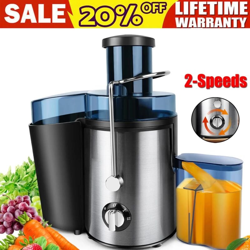 Day Plus - 1000W Centrifugeuse Ouverture acier inoxydable Fruits Presse à jus Juicer