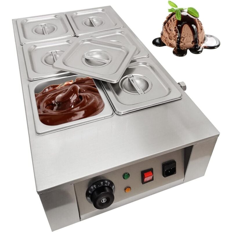 1000W chocolat fondant 6 creuset-220V électrique chocolat fondant machine de fusion chocolat fondeur acier inoxydable bain D'eau pot de fusion pour