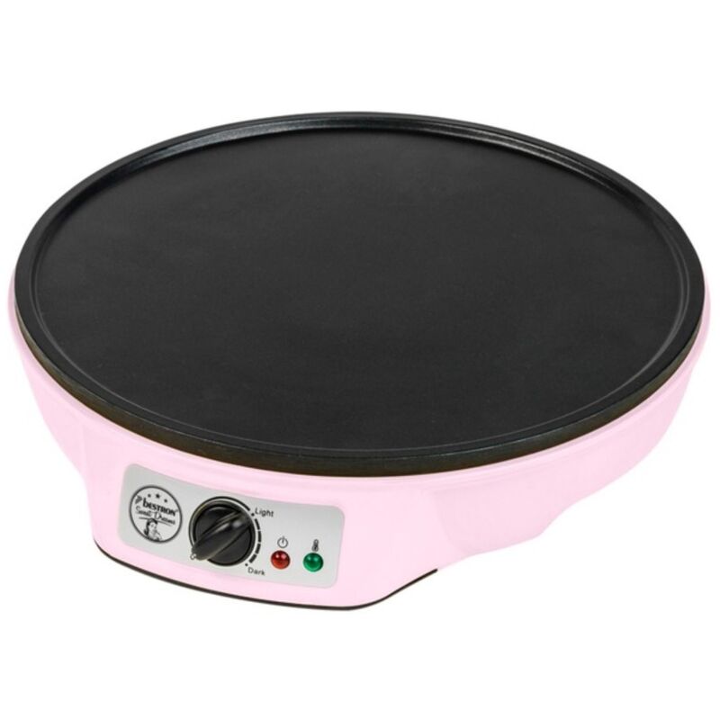 Image of Bestron - crepiera elettrica - termostato regolabile - 1000w - diam. 30 cm - in colore rosa - ASW602P